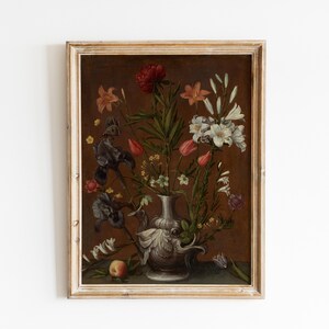 Vintage Floral Still Life Art Print, Garden Flowers Poster