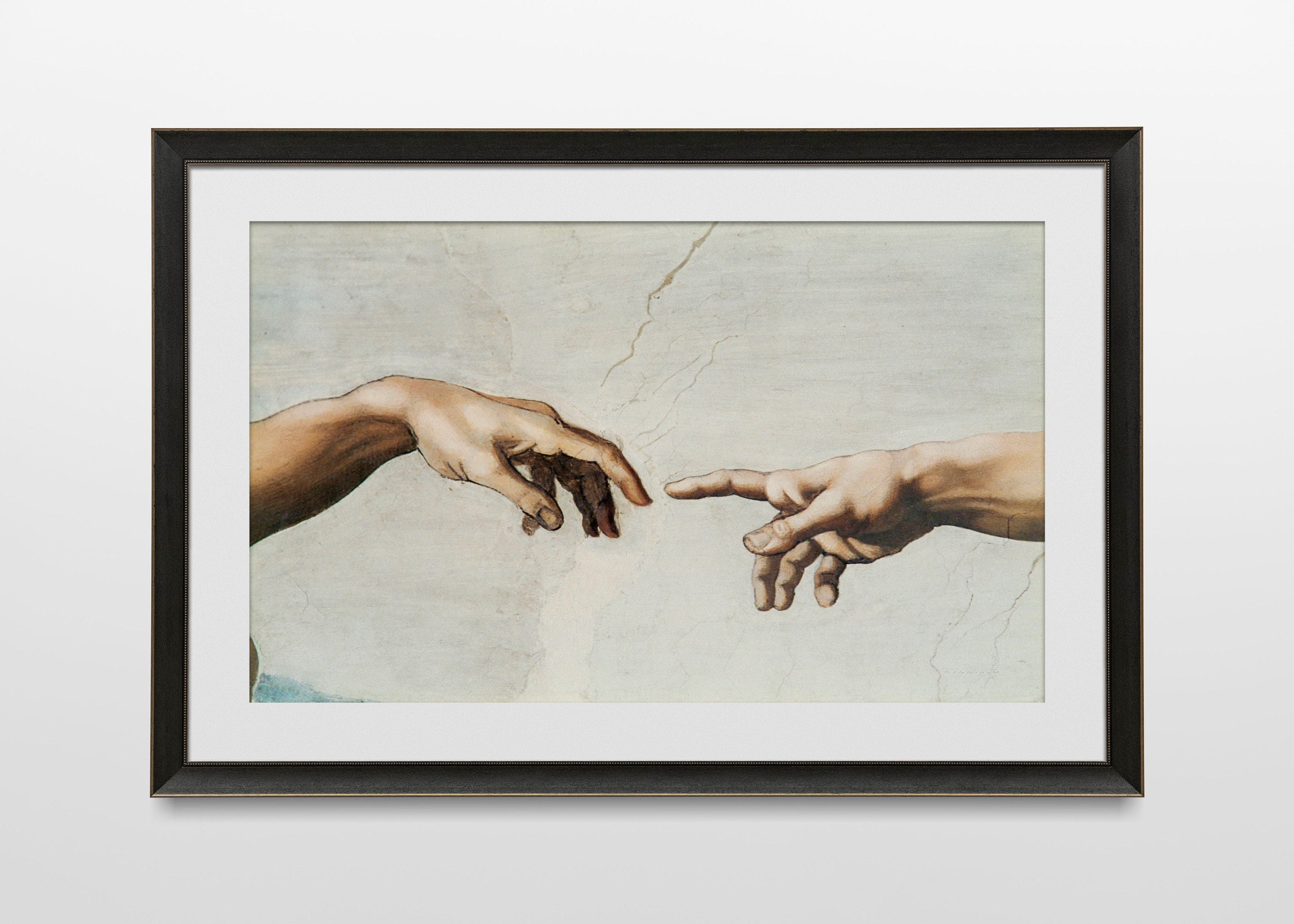 Stampa Su Tela Creazione Di Adamo Di Michelangelo – Quadro Murale 40x65cm Senza Cornice, Arte Rinascimentale Per Soggiorno