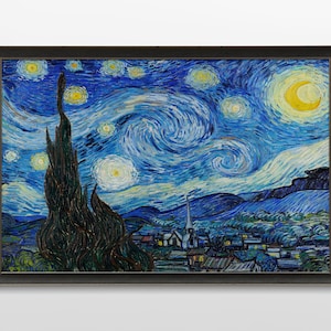 Stampa di Vincent Van Gogh, Notte di Van Gogh, Stampa di Van Gogh Notte stellata, Galleria d'arte di Van Gogh, Poster del MoMa, Poster d'epoca, Dipinti antichi