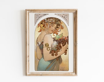 Alphonse Mucha print, mucha job print, Art Nouveau poster, Alphonse Mucha poster, Art Nouveau print,