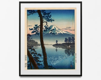 Fuji From Tago Bay poster, japanese art, Tsuchiya Koitsu Print, Edo Period Japanese Print,  Koitsu Poster, Japan Wall Art