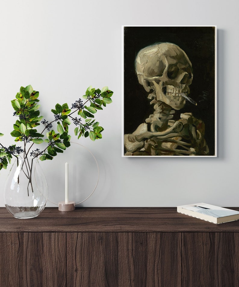 Vincent Van Gogh Poster Skull of a Skeleton With Burning - Etsy