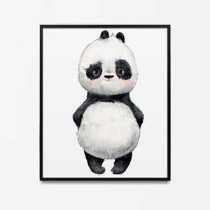 panda oso bebé impresión, kung fu panda, niña decoración de la guardería, decoración de la guardería safari, pintura original de la acuarela animal de los niños, decoración de la guardería