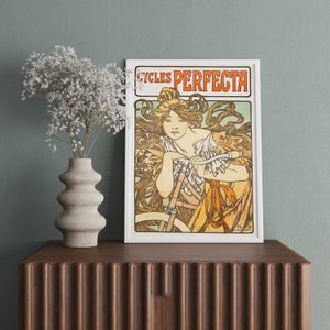 Alphonse Mucha print, mucha job print, Art Nouveau poster, Alphonse Mucha poster, Art Nouveau print, alphonse mucha tin