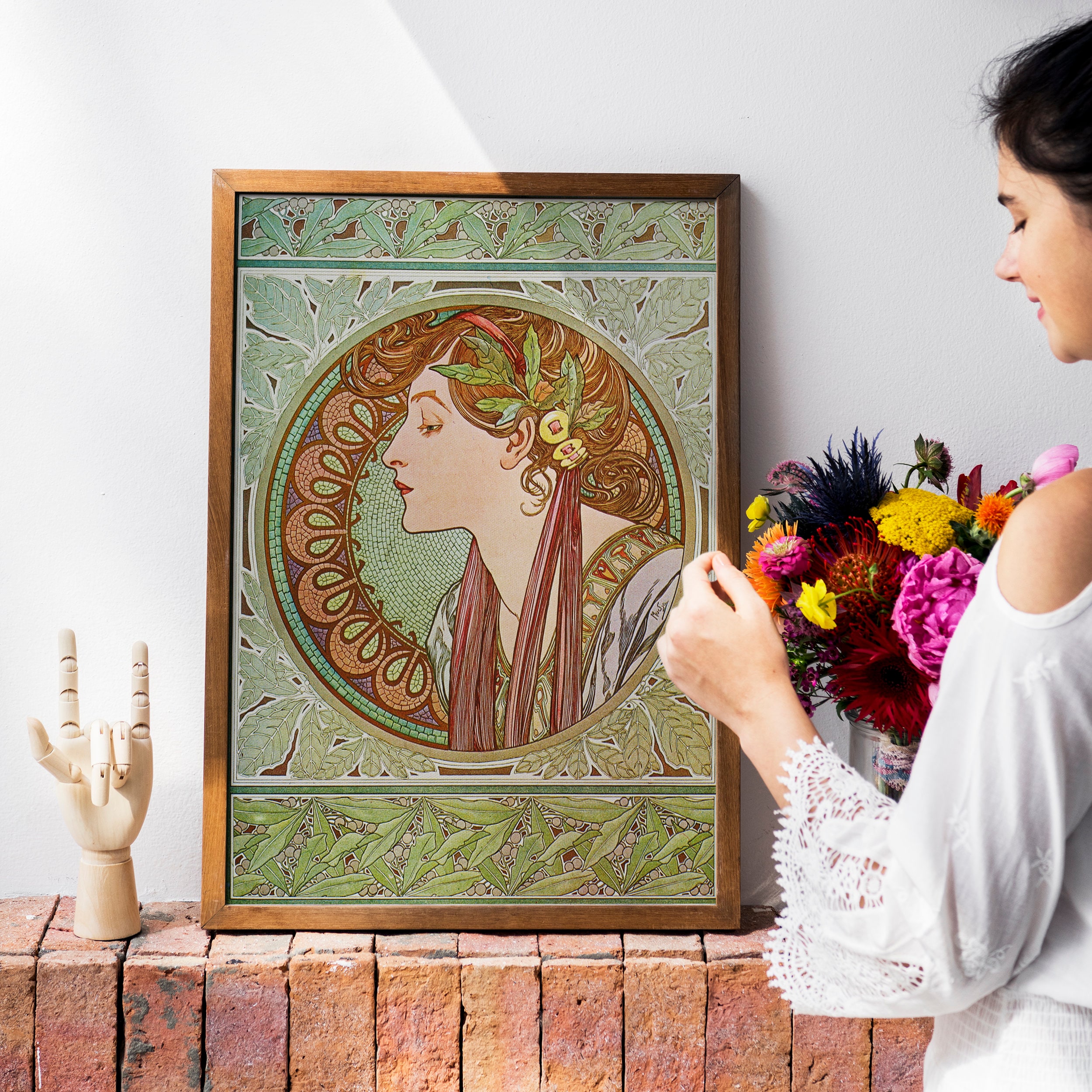 アルフォンス・ミュシャの十二支絵画、ヴィンテージ・フランス・アール