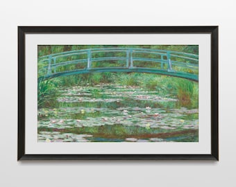 Monet Exhibition Poster, Monet Water Lilies, Claude Monet Bridge over a Pond of Water Lilies, Impressionism, Museum Print