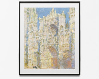 フランス蚤の市　ルーアン　大聖堂　絵画　インテリア雑貨 モネのルーアン大聖堂の版画：ヴィンテージ印象派ギャラリーの壁アート