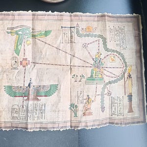 El mapa de Hamunaptra/El mapa de la momia Gran mapa antiguo de alta calidad muy raro de Egipto, mapa antiguo y antiguo de una ciudad secreta / Caja misteriosa de la momia de Egipto/