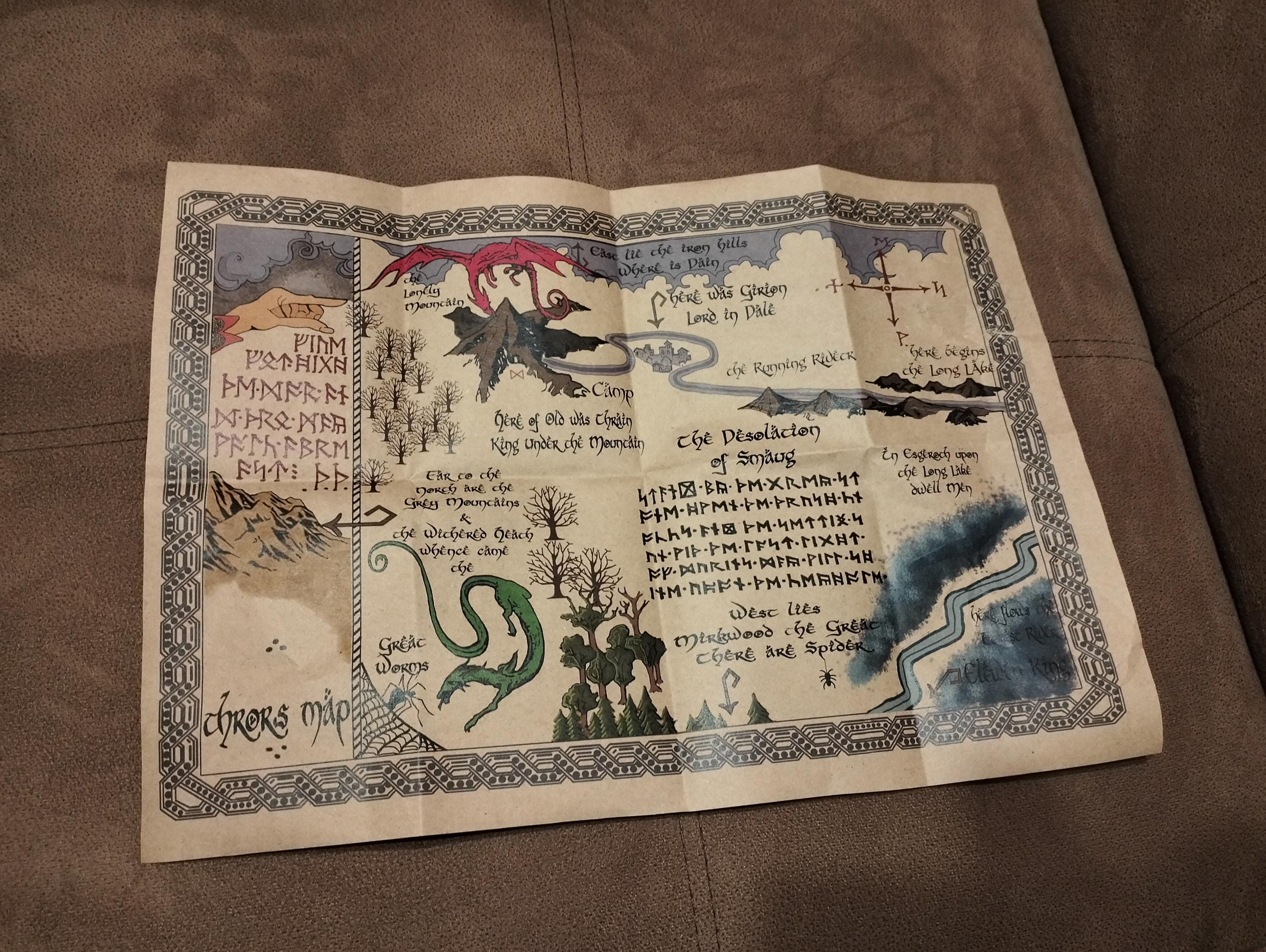 The Hobbit/thrors Map of Erebor, Thrain Elrond, Thorins Lonely Mountain ...