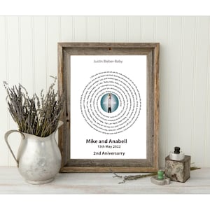 Vinyl Record Art Print, Favourite Song Personalised Metallic Foil Art, Vinyl Print, Personalised Record Gift sound wave equaliser