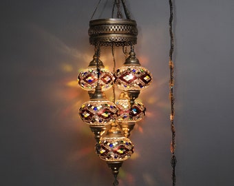 Suspension 5 globes, suspension turque, lustre turc, éclairage turc, globe de 7 pouces, éclairage de plafond, lanterne turque