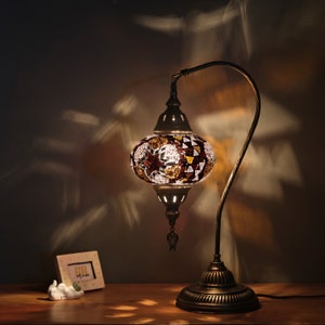 10 variantes de lampe turque, lampe de bureau marocaine en mosaïque, éclairage de table authentique, décoration d'intérieur turque, éclairage traditionnel d'Istanbul, Coffee Foam