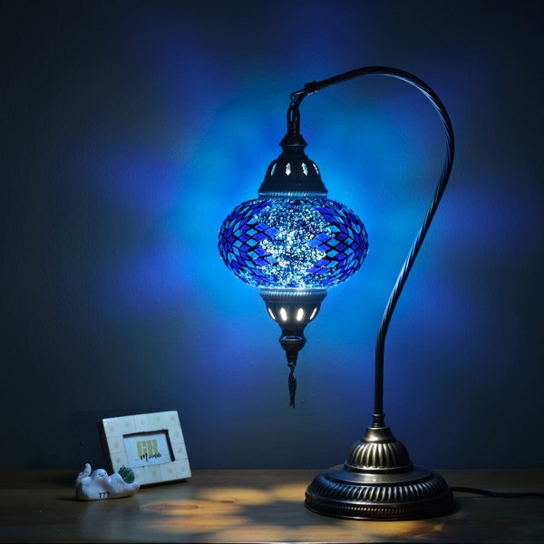 Luminaires traditionnels dinde, Lampe en mosaïque turque, Lampe de bureau marocaine, Conception authentique d'éclairage de table, Décoration d'intérieur turque, Lanterne Istanbul