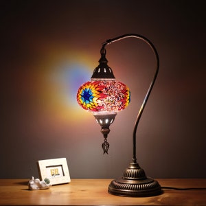 10 variantes de lampe turque, lampe de bureau marocaine en mosaïque, éclairage de table authentique, décoration d'intérieur turque, éclairage traditionnel d'Istanbul, Flame