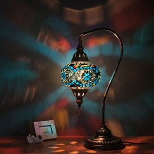 Traditional Turkey Lighting, Turkish Mosaic Lamp, Moroccan Desk Lamp, Authentic Table Lighting Design, Turkish Home Decor, Istanbul Lantern zdjęcie 9