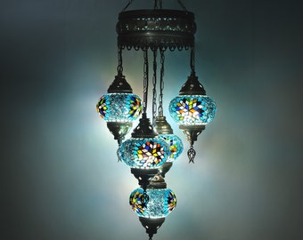 5 Globe Hanging Lamp, Turkish Pendant Lighting, Turkish Chandelier, Turkish Lamp, 5 inch Globe, Ceiling  Lighting, Turkish Lantern