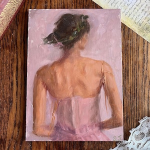 Pink Ballerina - Original Oil Painting | Ballerina oil painting, pink painting, portrait art, elegant wall art, nymph, fantasy art