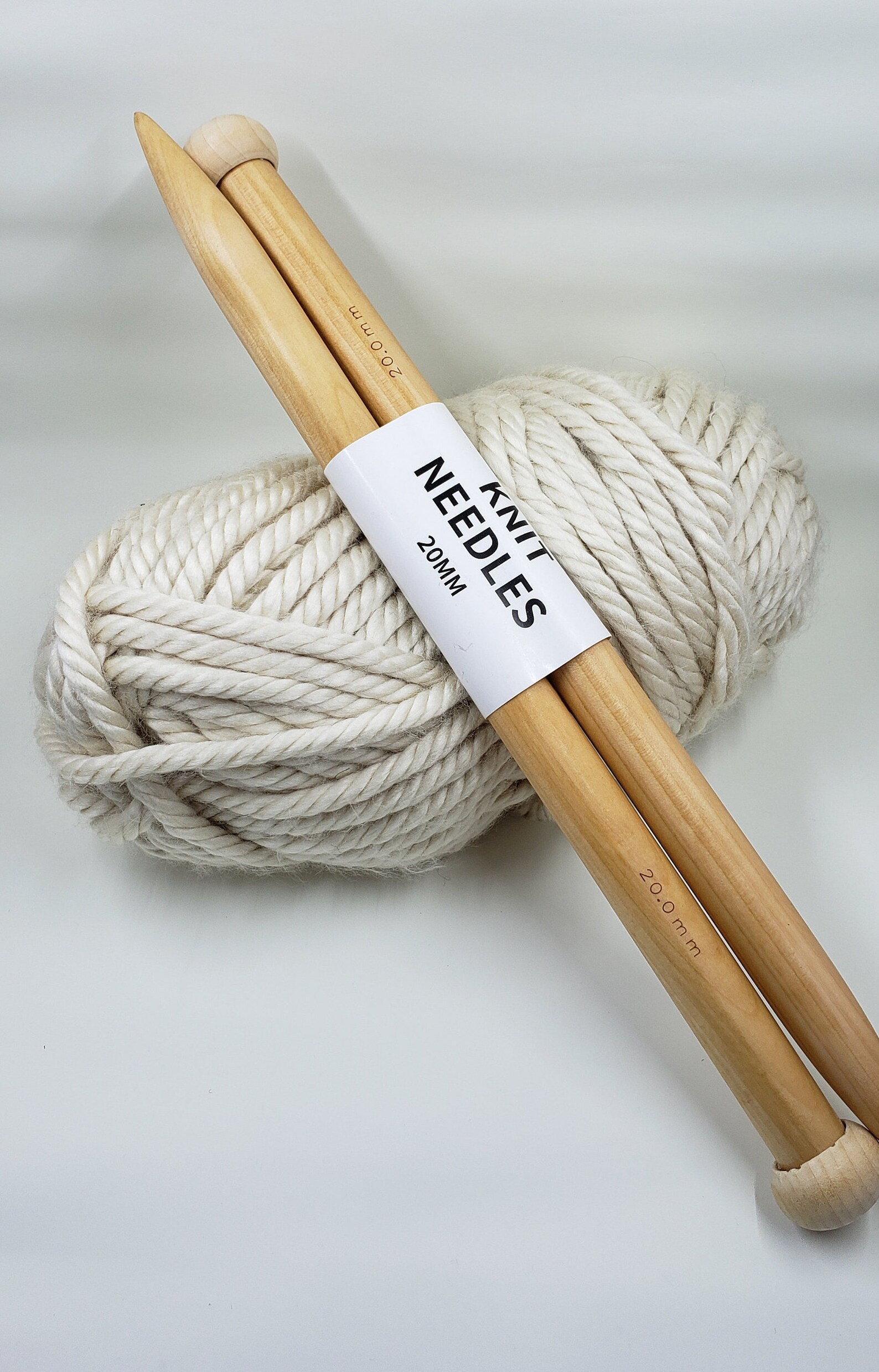 Jumbo Straight Wooden Knitting Needles 25 & 20mm Etsy