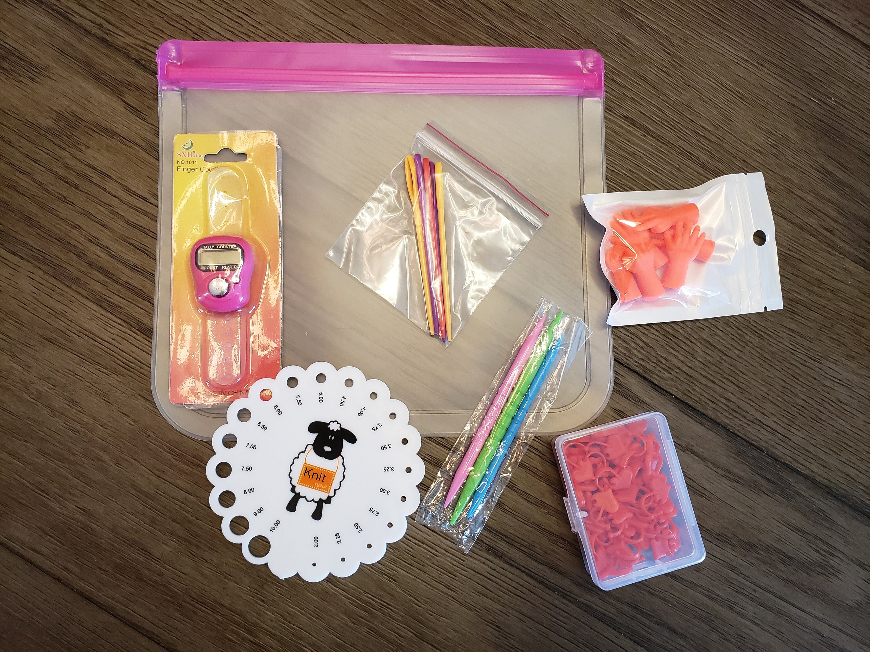 6 Pieces Knitting Accessories in a Silicone Bag Etsy UK