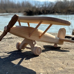 Plane Wooden Toys Natural Eco Ariplane Handmade Gift for kids image 2