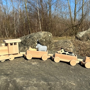 Holztiere auf dem Bauernhof Waldorf Holzspielzeug Holzspielzeug Tier Waldorfspielzeug Holz Montessori Spielzeug Kuh Pferd Schaf Esel Schwein Bauernhof Bild 5