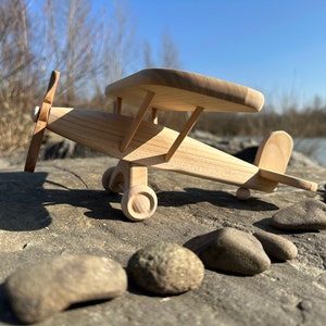 Plane Wooden Toys Natural Eco Ariplane Handmade Gift for kids image 5