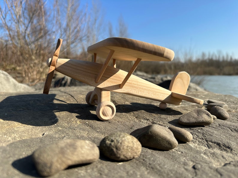 Plane Wooden Toys Natural Eco Ariplane Handmade Gift for kids image 5