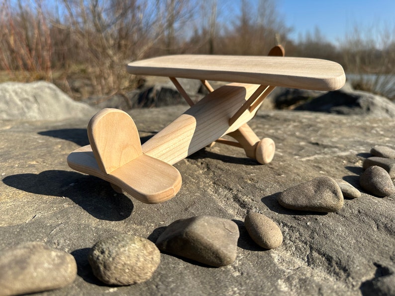 Plane Wooden Toys Natural Eco Ariplane Handmade Gift for kids image 6