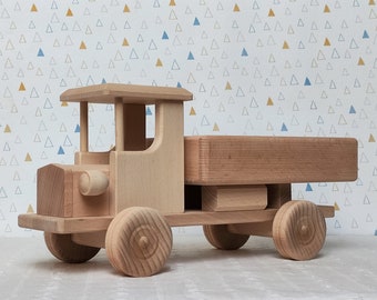 Grand camion jouet en bois fait à la main, cadeau pour enfant, voiture