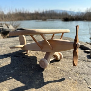 Plane Wooden Toys Natural Eco Ariplane Handmade Gift for kids image 4