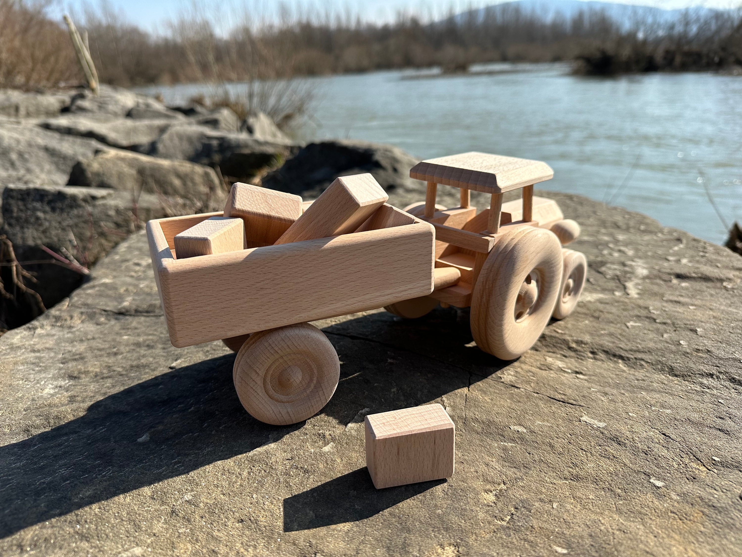 Wooden Blocks Wooden Toys Montessori Handmade Blocks Set Wood Cubes ...