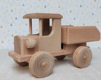 Truck with Dumper Wooden Toys Eco Handmade Toddler toys for kids Gift