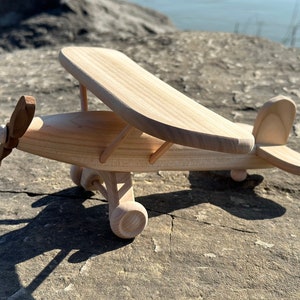 Plane Wooden Toys Natural Eco Ariplane Handmade Gift for kids image 3
