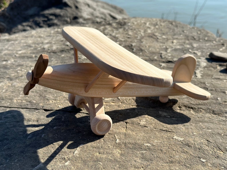 Plane Wooden Toys Natural Eco Ariplane Handmade Gift for kids image 3