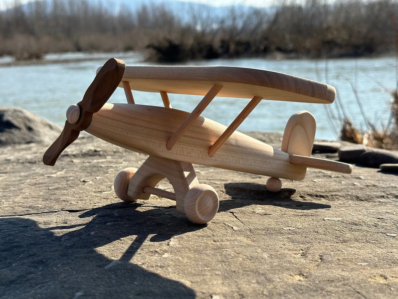 Plane Wooden Toys Natural Eco Ariplane Handmade Gift for kids image 2