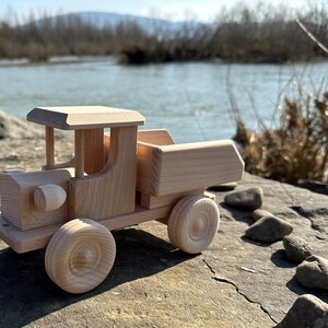 Truck with Dumper Wooden Toys Eco Handmade Toddler toys for kids Gift image 4