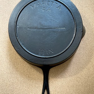 Marietta #10 Cast Iron Skillet  **Cracked, See Description**