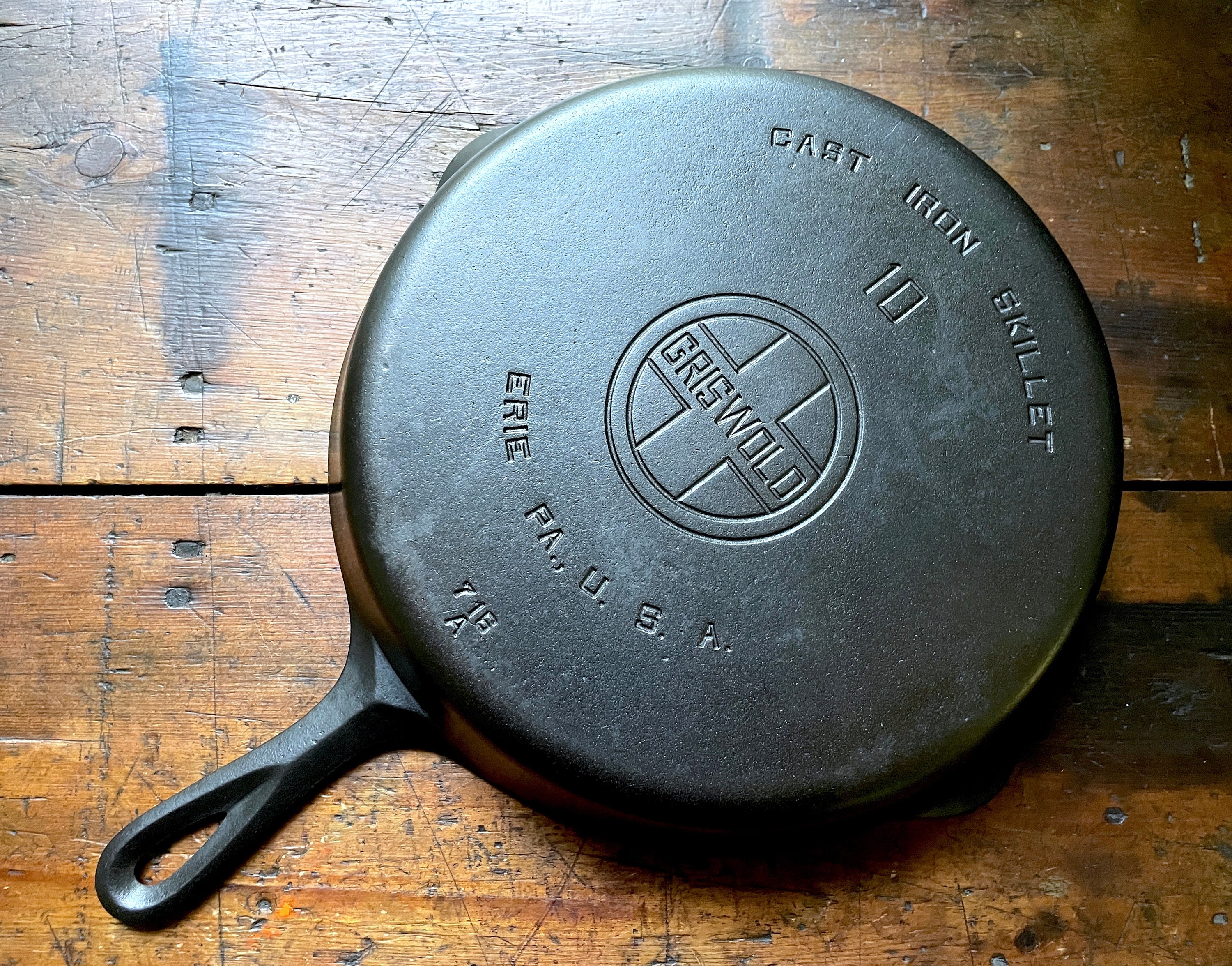 2 Vintage Good Health Cast Iron Skillets by Griswold, #3 & #6
