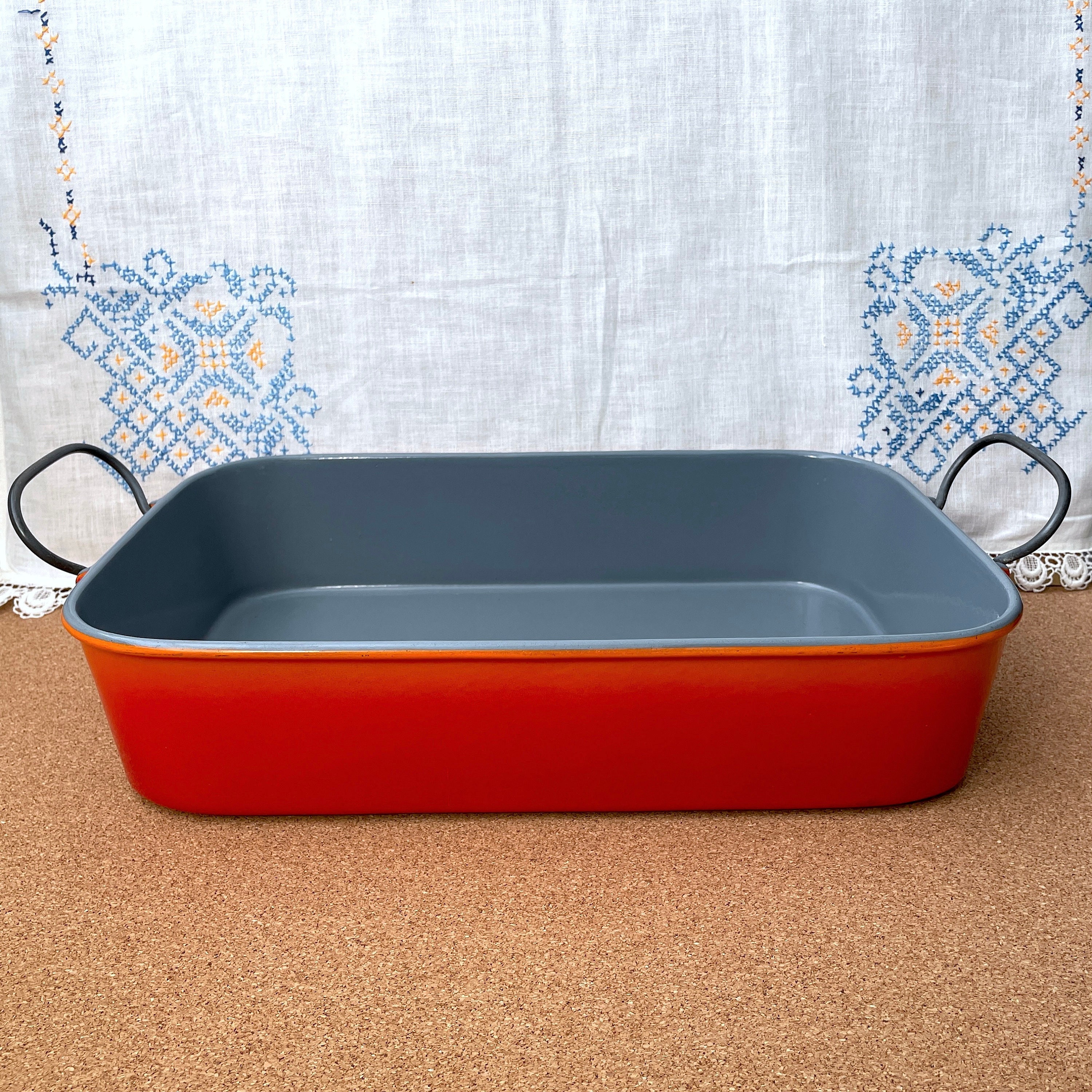 Eternal Living eternal living 16 enameled cast iron baking pan rectangular lasagna  dish large roasting pan red