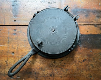 antique cast iron waffle iron