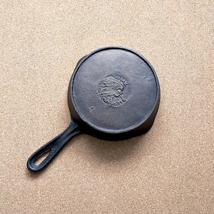 Reproduction Wapak Indian Head #4 Cast Iron Skillet