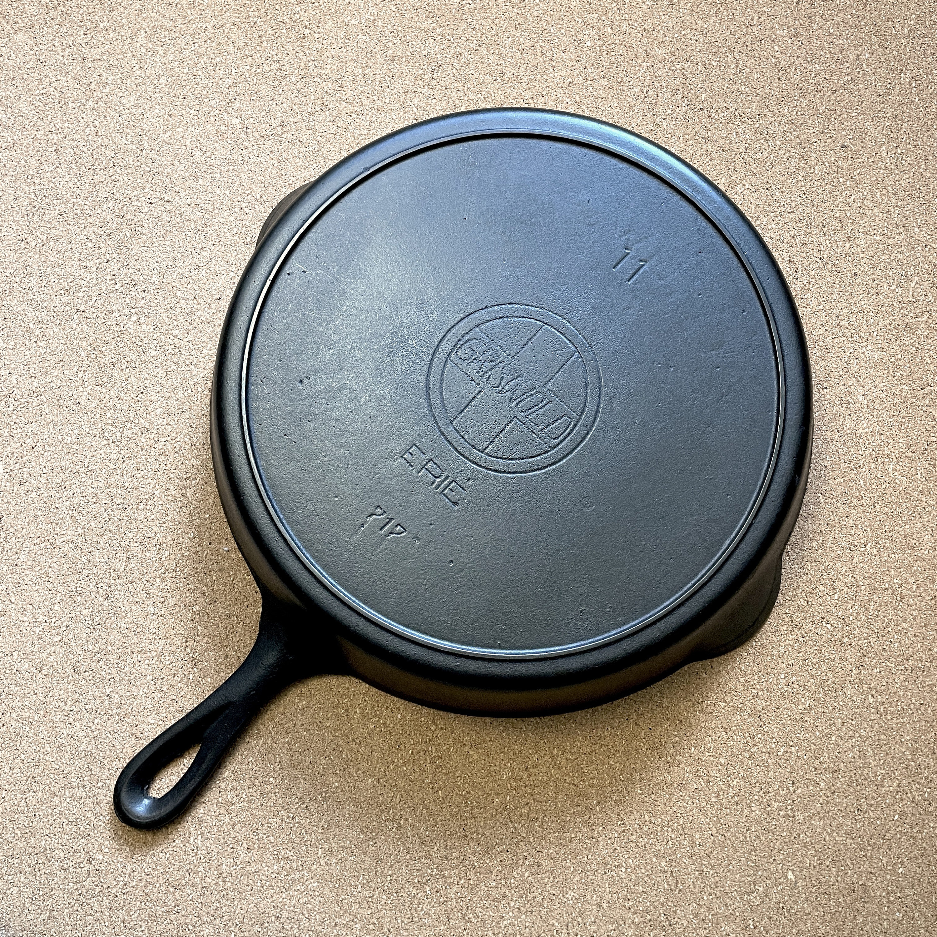 Excellent 9 Griswold Cast Iron Skillet With Strong Heat Ring Slant Erie  Logo No Quotes Sits Flat Glass Smooth 710B Ready to Use or Display 