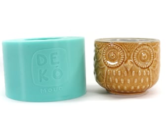 Mid Century Modern Owl Cup Mold For Resin Casting - Decoden DIY Molds For Resin, Candy Molds, Food, or Soap MLD3