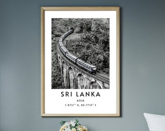 Sri Lanka Wandkunst, minimalistische druckbare Wandkunst, Sri Lanka Druck, Sri Lanka Poster, minimalistische Reise Sri Lanka Nine Arches Bridge Ella