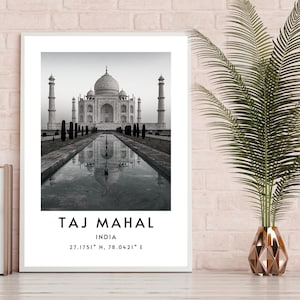 Taj Mahal India Printable Wall Art, Instant Download Travel Wall Art, Taj Mahal Poster Print, Minimalist Taj Mahal Print, Taj Mahal Wall Art