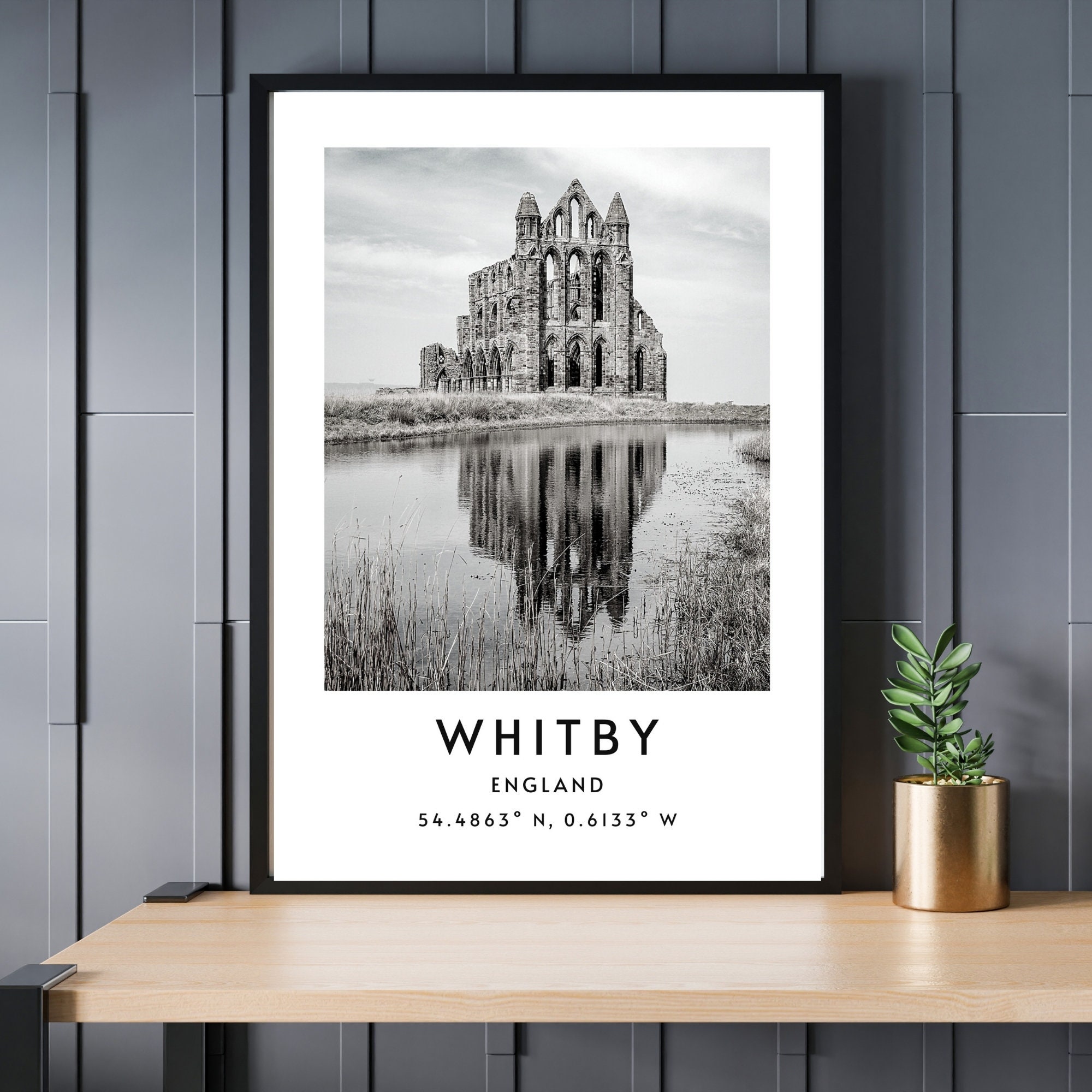 Whitby Abbey Wall Art, Instant Download Minimalist Wall Art, Whitby