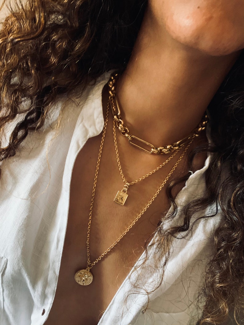 Big Chunky Statement Metal Tribe Choker Collar Necklace For Women Fashion Gold Color Ethinic Jeweled Egyptian Necklace Q214