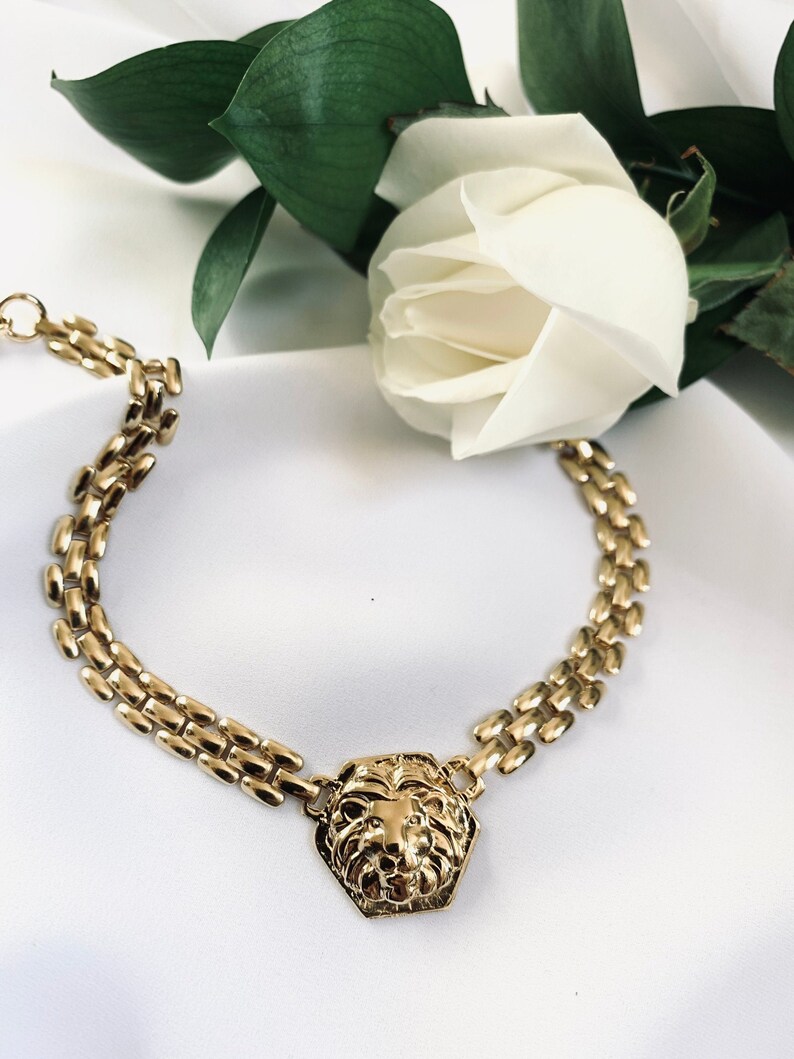 Statement Choker. Lion Women Necklace Lion Chunky Choker Etsy