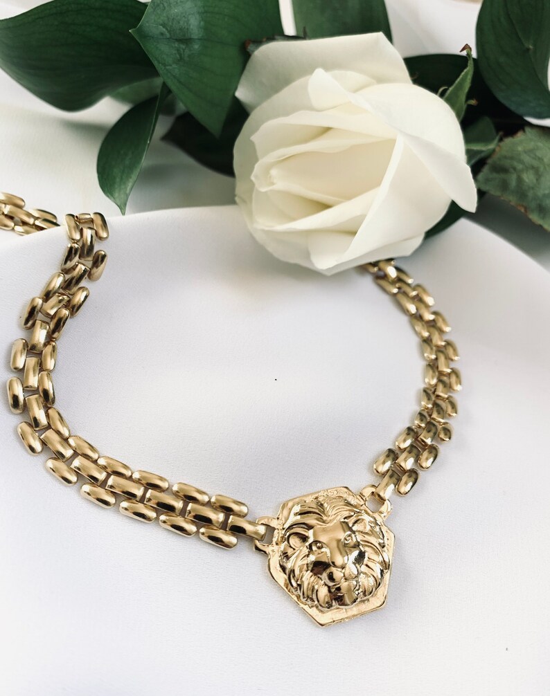 Statement Choker. Lion Women Necklace Lion Chunky Choker Etsy