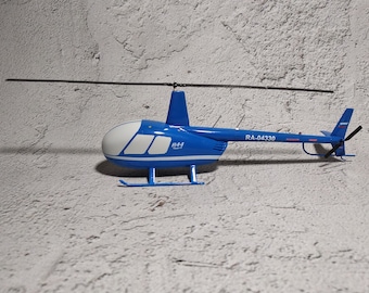 Modelo de helicóptero Robinson R44, escala 1/48, resina y metal